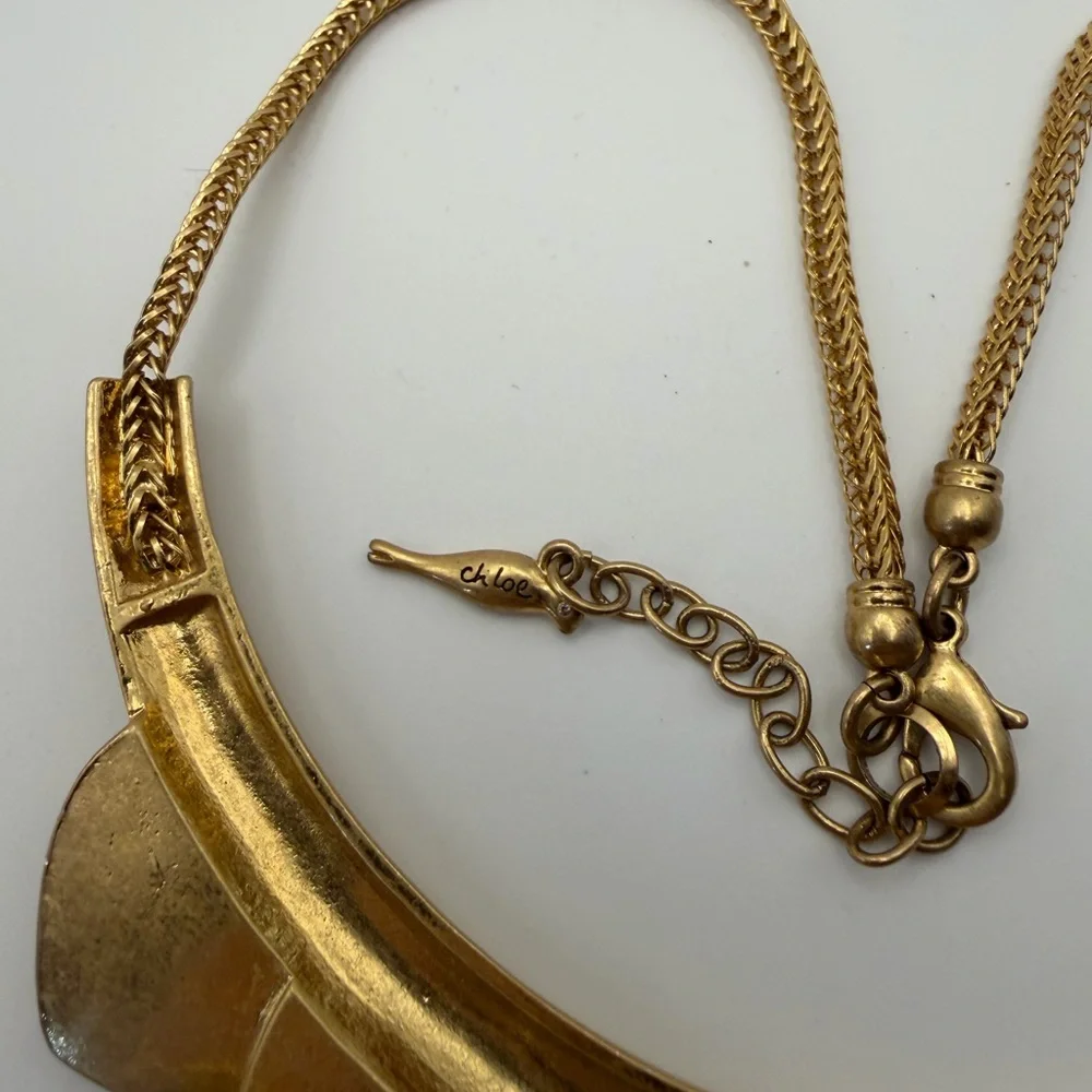 Chloe + Isabel Gold Tone Metal Bib Necklace N131G - Picture 4 of 5